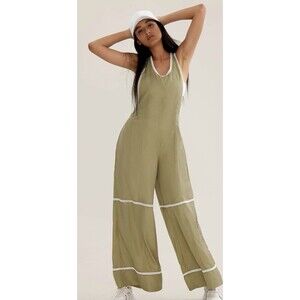 CHERFLY Jumpsuit for Women Dressy Summer Casual Outfit Straps Twisted Backless M